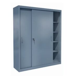 Armario puertas corredizas 6 estantes gris